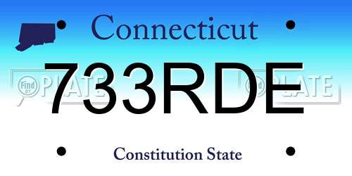 733RDE Connecticut License Plate