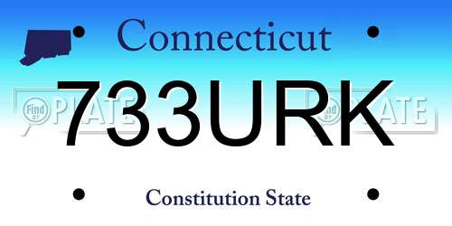 733URK Connecticut License Plate