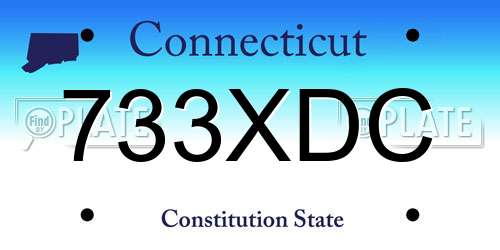 733XDC Connecticut License Plate