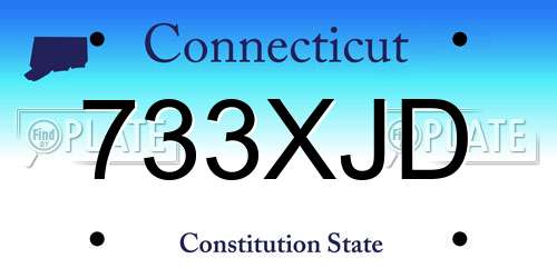733XJD Connecticut License Plate