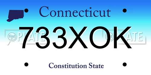 733XOK Connecticut License Plate