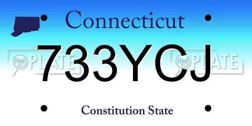 733YCJ Connecticut License Plate