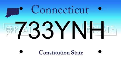 733YNH Connecticut License Plate