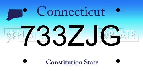 733ZJG Connecticut License Plate
