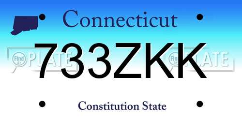 733ZKK Connecticut License Plate