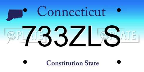 733ZLS Connecticut License Plate