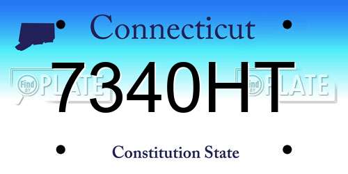 7340HT Connecticut License Plate