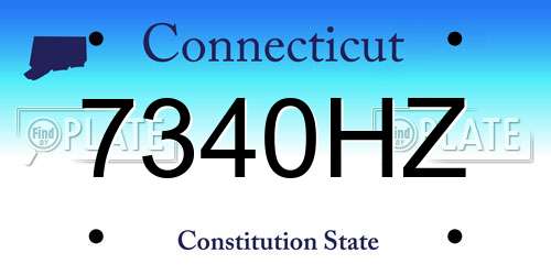7340HZ Connecticut License Plate