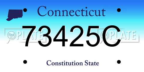 73425C Connecticut License Plate