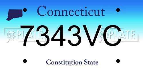 7343VC Connecticut License Plate