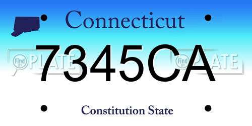 7345CA Connecticut License Plate