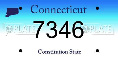 7346 Connecticut License Plate