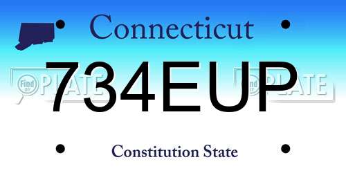 734EUP Connecticut License Plate