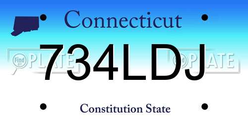 734LDJ Connecticut License Plate