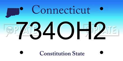 734OH2 Connecticut License Plate