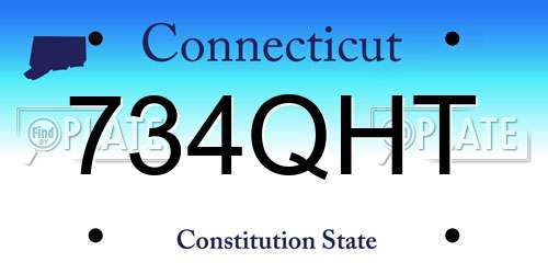 734QHT Connecticut License Plate