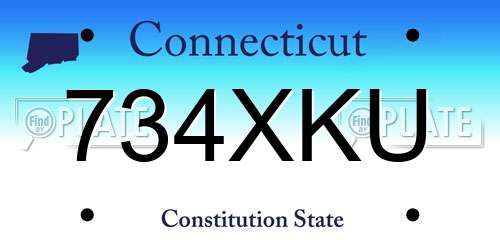 734XKU Connecticut License Plate