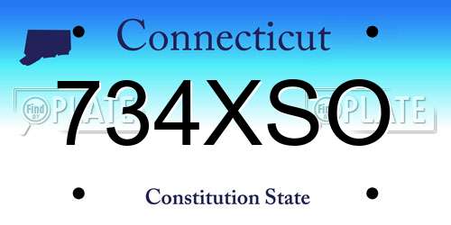 734XSO Connecticut License Plate