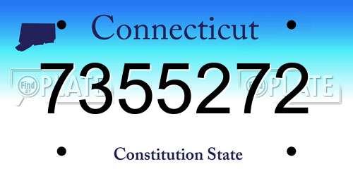 7355272 Connecticut License Plate
