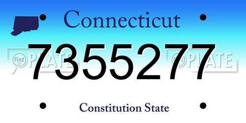 7355277 Connecticut License Plate