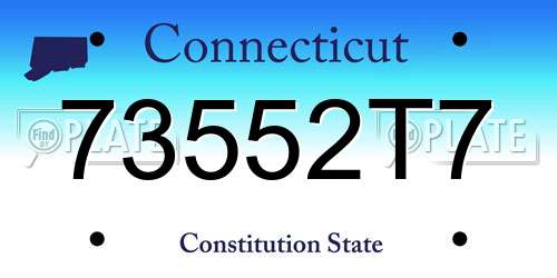 73552T7 Connecticut License Plate
