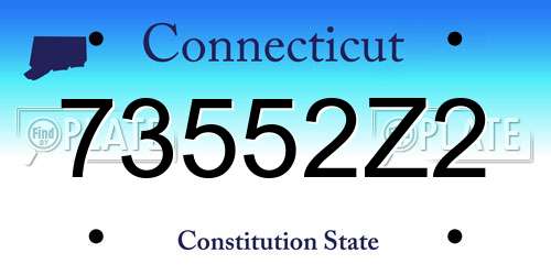 73552Z2 Connecticut License Plate