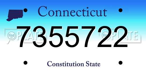7355722 Connecticut License Plate