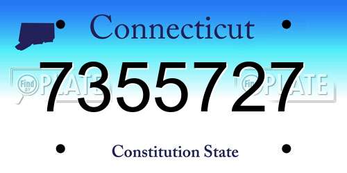 7355727 Connecticut License Plate