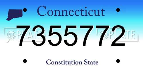 7355772 Connecticut License Plate