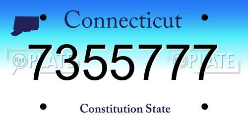 7355777 Connecticut License Plate