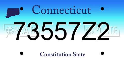 73557Z2 Connecticut License Plate