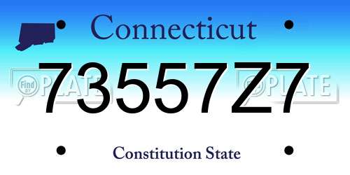 73557Z7 Connecticut License Plate