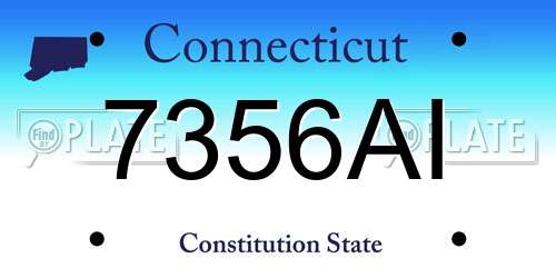7356AI Connecticut License Plate