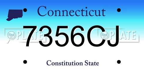 7356CJ Connecticut License Plate