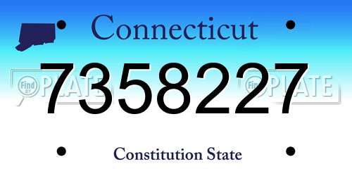 7358227 Connecticut License Plate