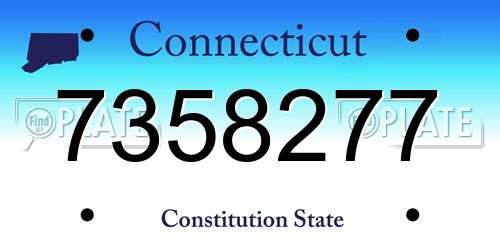 7358277 Connecticut License Plate