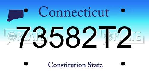 73582T2 Connecticut License Plate