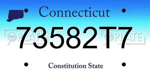 73582T7 Connecticut License Plate