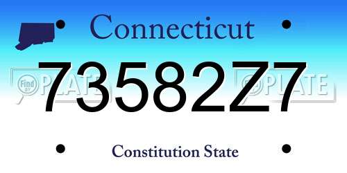 73582Z7 Connecticut License Plate