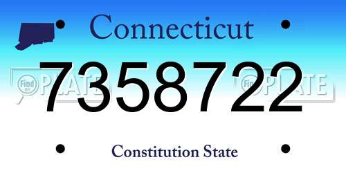 7358722 Connecticut License Plate