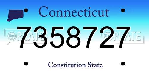7358727 Connecticut License Plate
