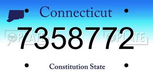 7358772 Connecticut License Plate