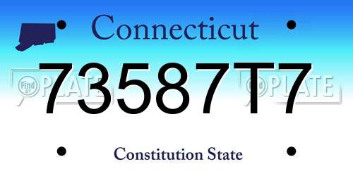 73587T7 Connecticut License Plate