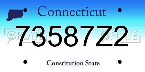 73587Z2 Connecticut License Plate