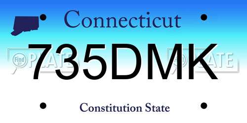 735DMK Connecticut License Plate