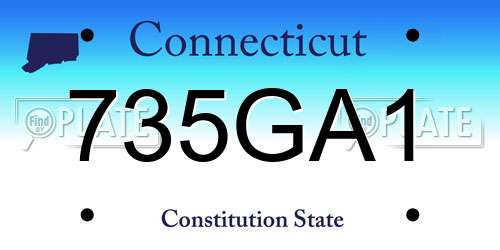 735GA1 Connecticut License Plate