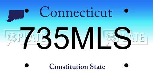 735MLS Connecticut License Plate