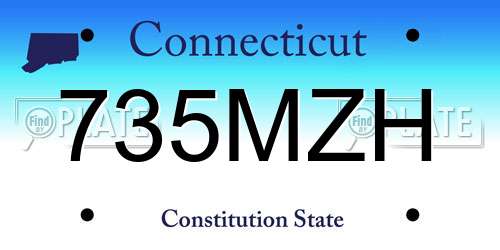 735MZH Connecticut License Plate
