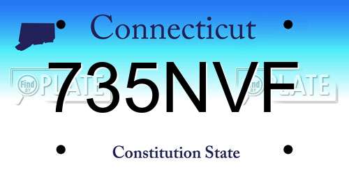735NVF Connecticut License Plate