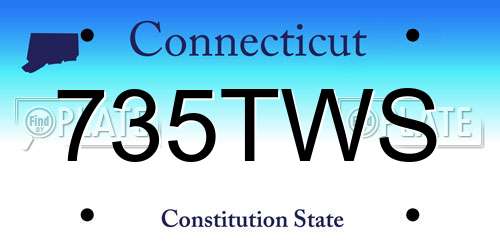735TWS Connecticut License Plate